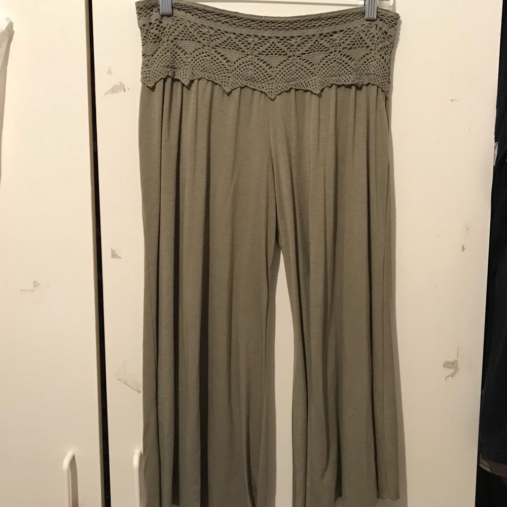 Green boho style shorts